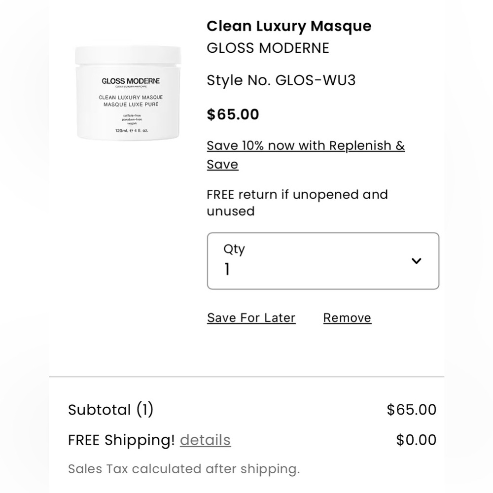 GLOSS MODERNE Clean Luxury Hair Masque. (120ml / 4fl oz Jar) - Soleil $65 - Picture 2 of 2